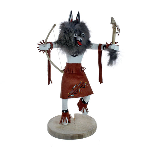 Native American Gray Wolf Kachina Doll NX11475